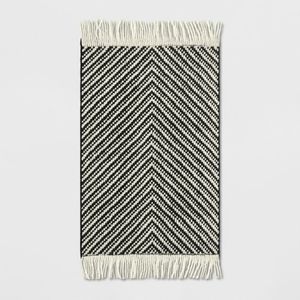 Chevron Woven 2'x3' Rug Black/White - Project 62
